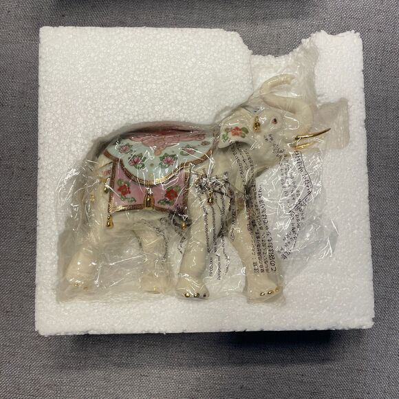 Lenox Meji The Flower Blossom Elephant Porcelain Figurine Original Box - Picture 4 of 9